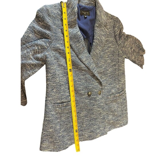 Talbots Blue Tweed Barleycorn Long Sleeve Double Breasted Career Blazer 12P - Picture 7 of 9